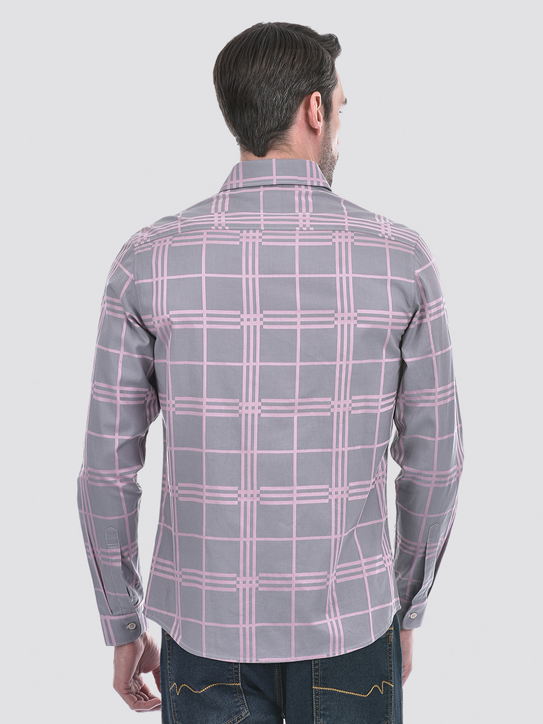 Numero Uno Men Checks Grey Slim Fit Shirt